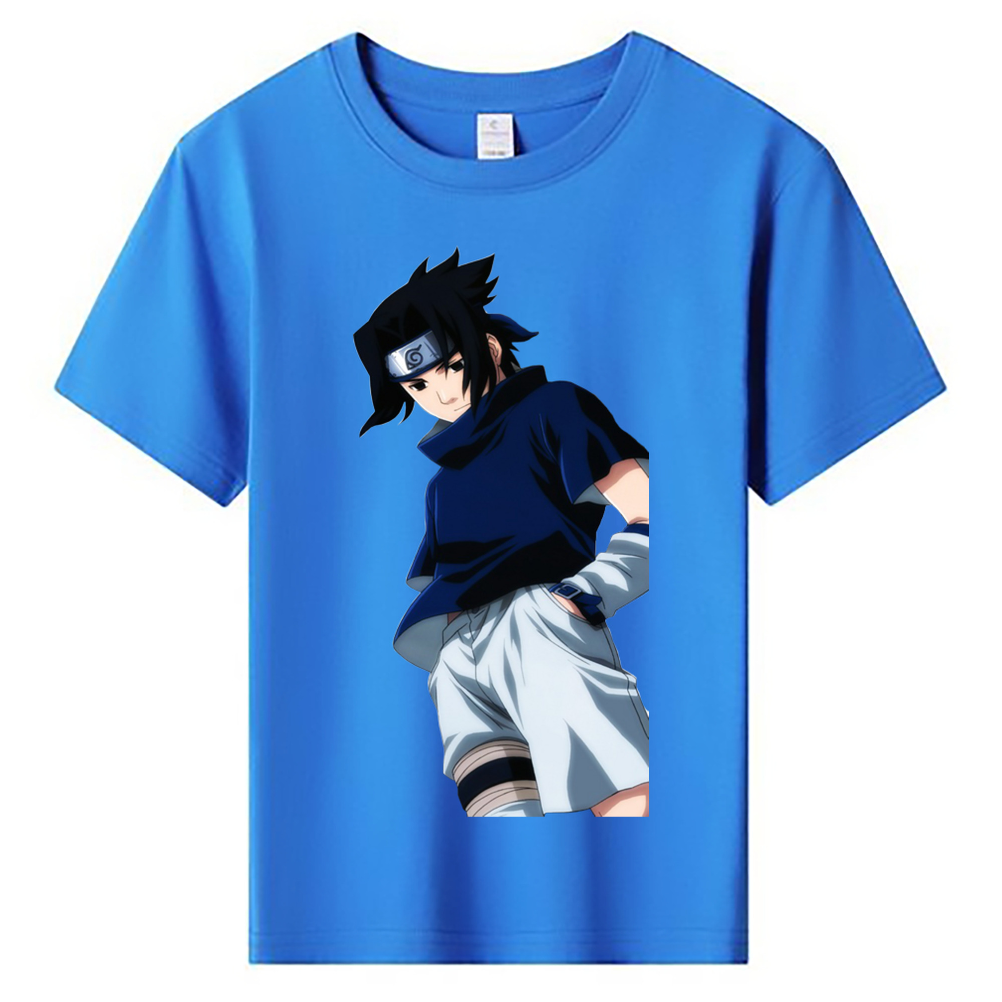 （画像用） NARUTO -ナルト- うちは サスケ Uchiha Sasuke 綿100％キッズTシャツ（フロントプリント）